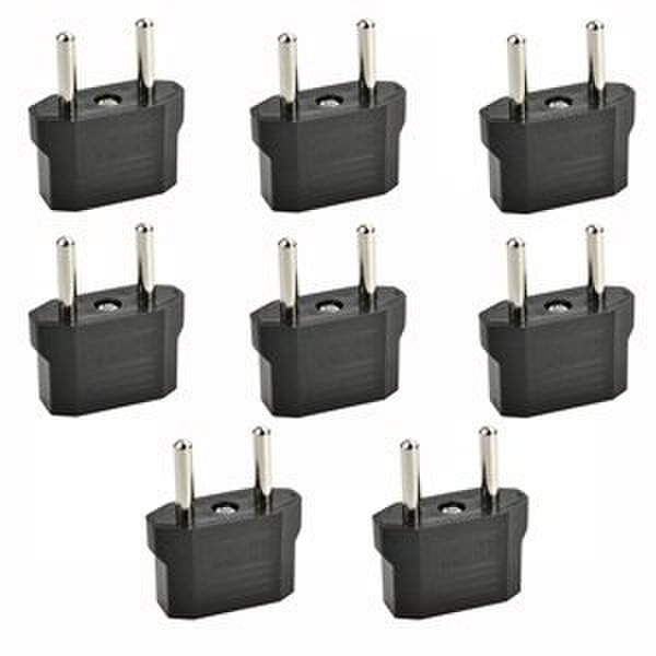 Generic 8x American USA to European Outlet Plug Adapter Black power plug adapter