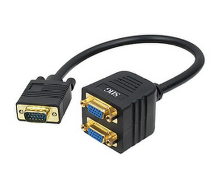 Siig 1ft. VGA - 2xVGA m/f 0.3m VGA (D-Sub) 2 x VGA (D-Sub) Black VGA cable