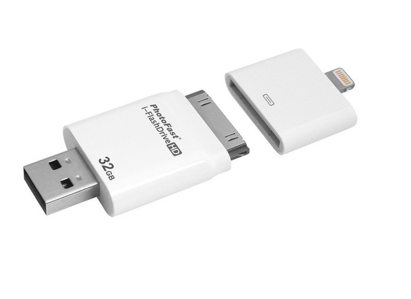 Photofast i-FlashDrive HD 32ГБ USB 2.0/Apple 30-pin Белый USB флеш накопитель