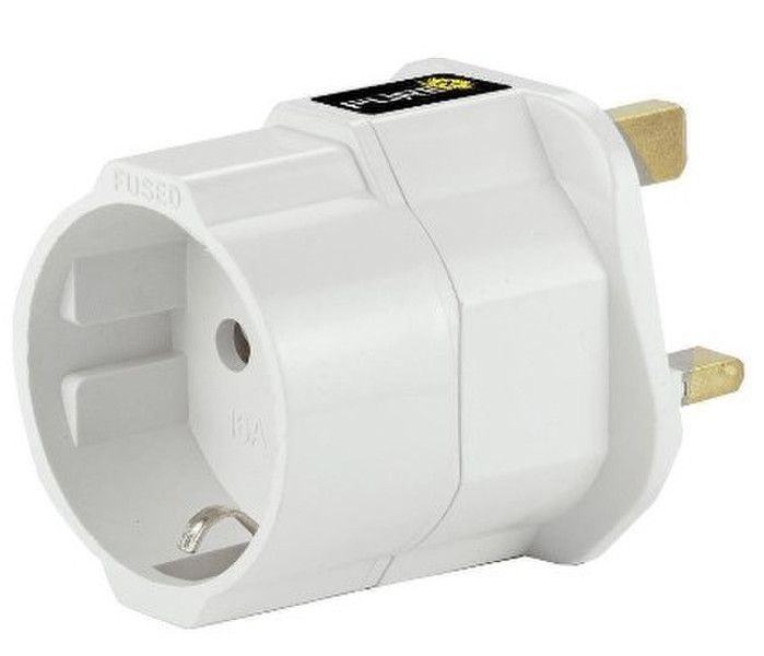 Pure 16001030 Type D (UK) Type C (Europlug) White power plug adapter