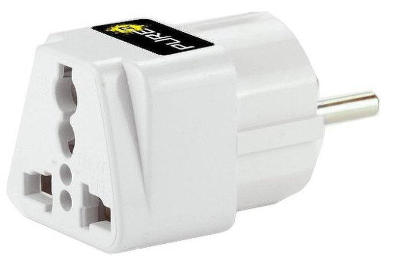 Pure 16000991 Type F (Schuko) Universal White power plug adapter