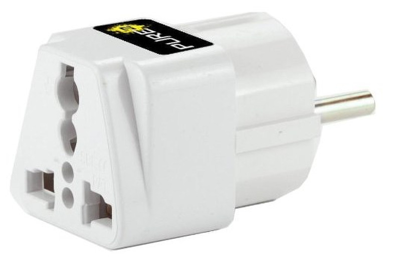 Pure 16000989 Type F (Schuko) Universal White power plug adapter
