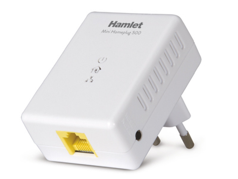 Hamlet HNPL500S 500Mbit/s Ethernet LAN White 1pc(s) PowerLine network adapter