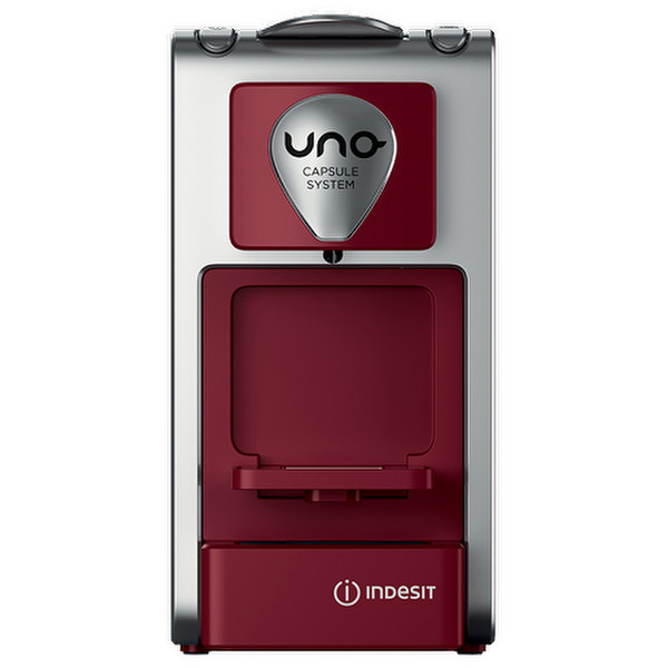 Indesit UNO freestanding Fully-auto Pod coffee machine 1L 1cups Crimson