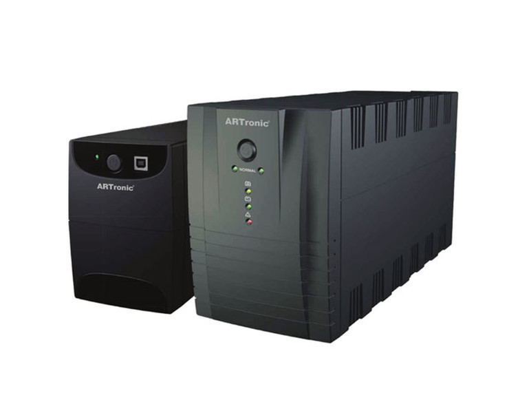 ARTronic ART 650VA Zeile-interaktiv 650VA 2AC outlet(s) Schwarz Unterbrechungsfreie Stromversorgung (UPS)