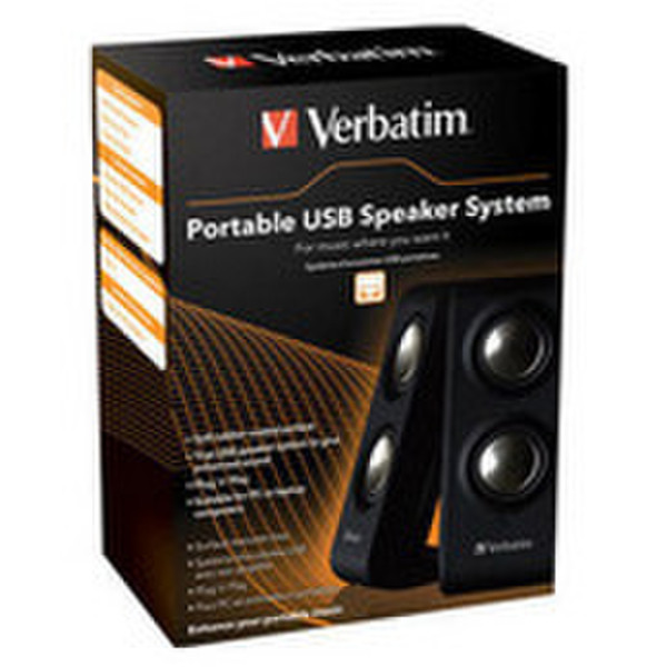 Verbatim Portable USB Speaker System 2W Black loudspeaker