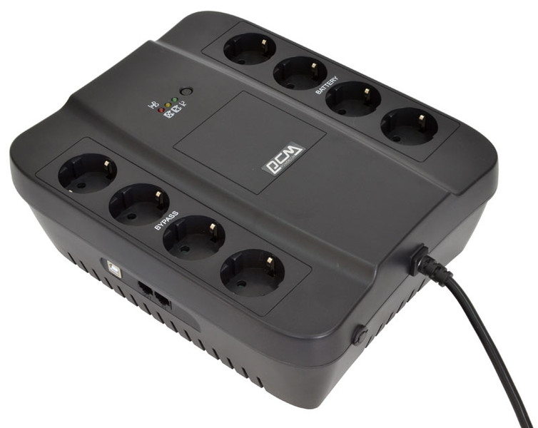 Powercom SPD-650U Line-Interactive 650VA 8AC outlet(s) Compact Black uninterruptible power supply (UPS)