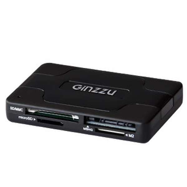 Ginzzu GR-416B USB 2.0 Черный устройство для чтения карт флэш-памяти