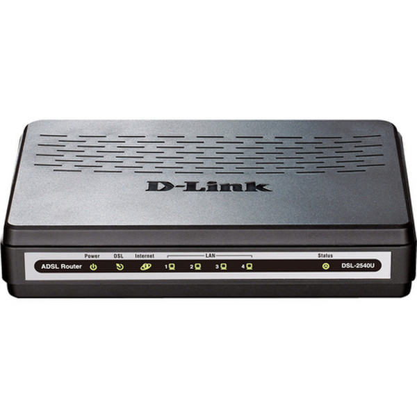 D-Link DSL-2540U/BRU/C3B ADSL2+ Eingebauter Ethernet-Anschluss Schwarz Router