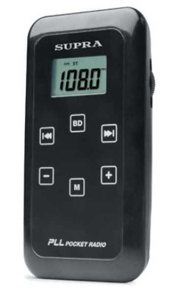 Supra ST-104 Портативный Цифровой Черный радиоприемник
