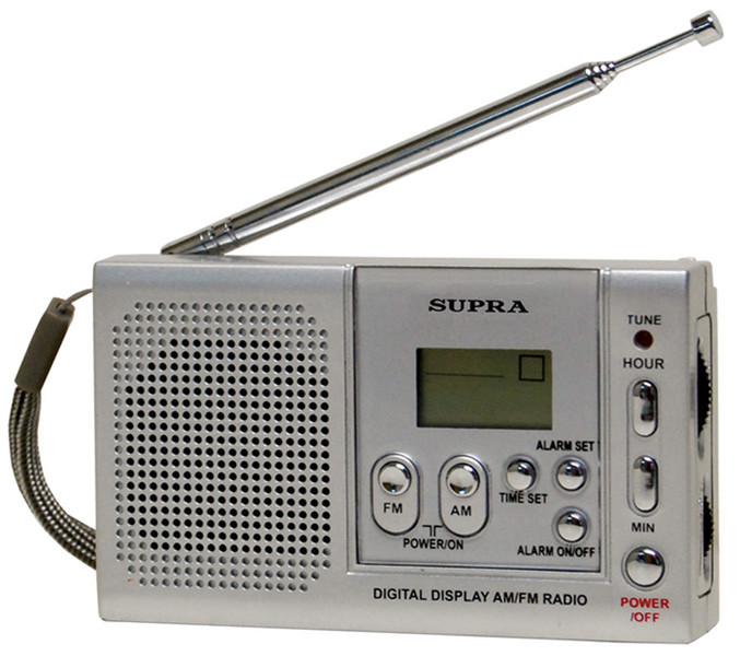 Supra ST-115 Портативный Cеребряный радиоприемник