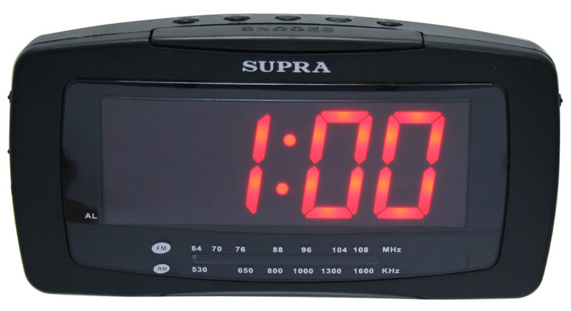 Supra SA-28FM Часы Черный радиоприемник