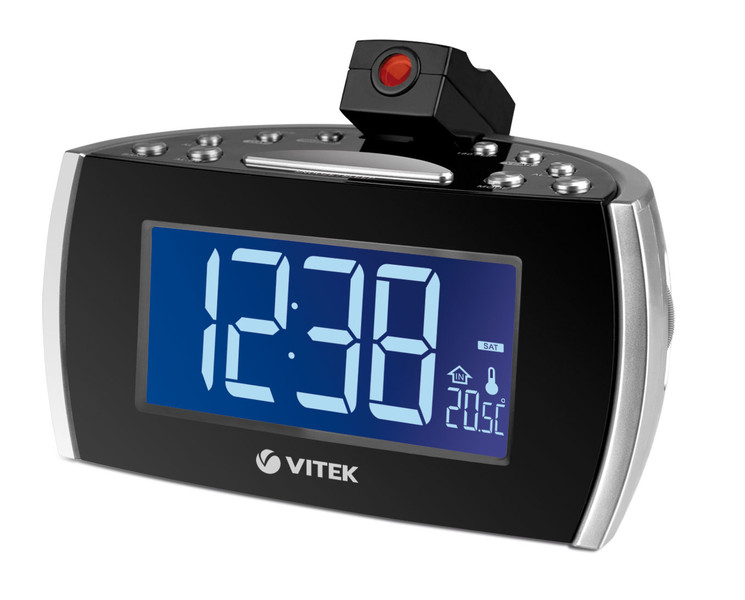 Vitek VT-3505 Clock Analogue Black,Silver