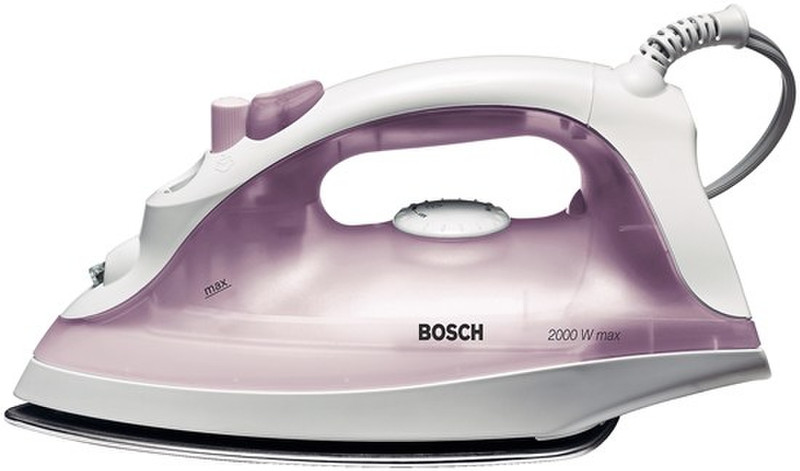 Bosch TDA2340 Dampfbügeleisen Stainless Steel soleplate 2000W Violett, Weiß