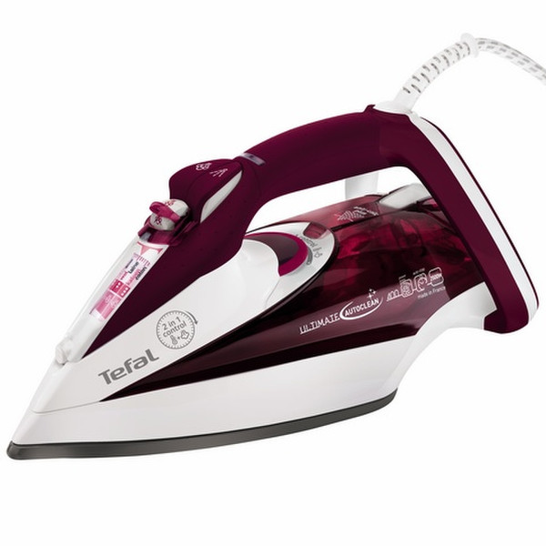 Tefal Ultimate Autoclean FV9540 Steam iron Autoclean Catalys soleplate 2600W Bordeaux,White