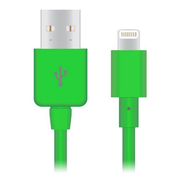 Naztech 12420 1.2m USB A Lightning Green USB cable