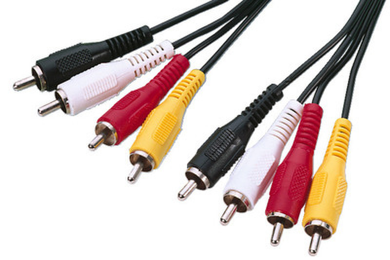 Monacor AC-144 1.2м 4 x RCA 4 x RCA Черный, Красный, Белый, Желтый аудио кабель
