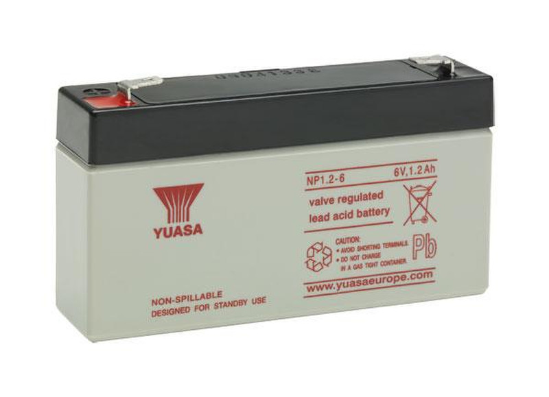 Yuasa NP1.2-6 Valve Regulated Lead Acid (VRLA) 1200mAh 6V rechargeable battery