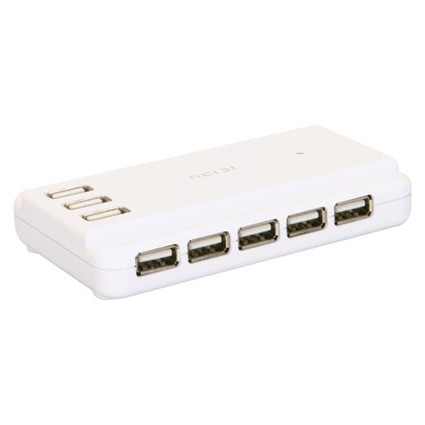 ICIDU USB 2.0 Hub 13 ports white - AC Power Adapter 480Mbit/s White interface hub