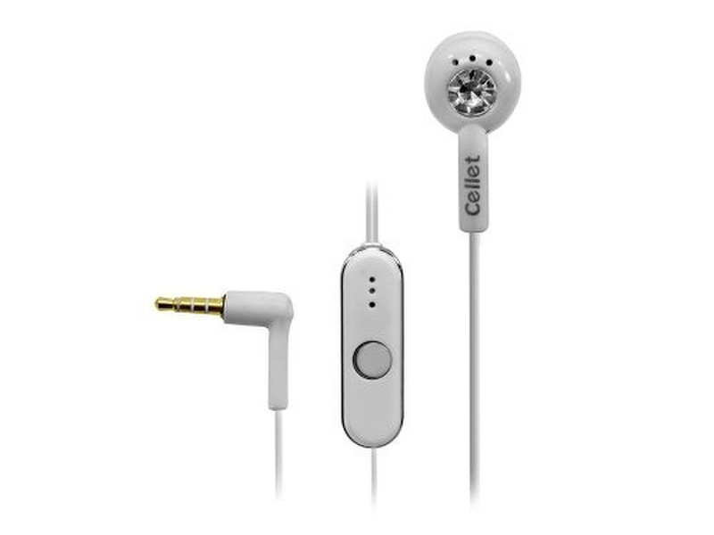 Cellet 215976 Monaural In-ear White mobile headset