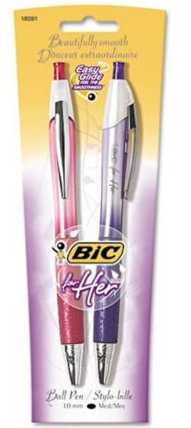 BIC 9150590 Clip-on retractable ballpoint pen Черный 2шт шариковая ручка