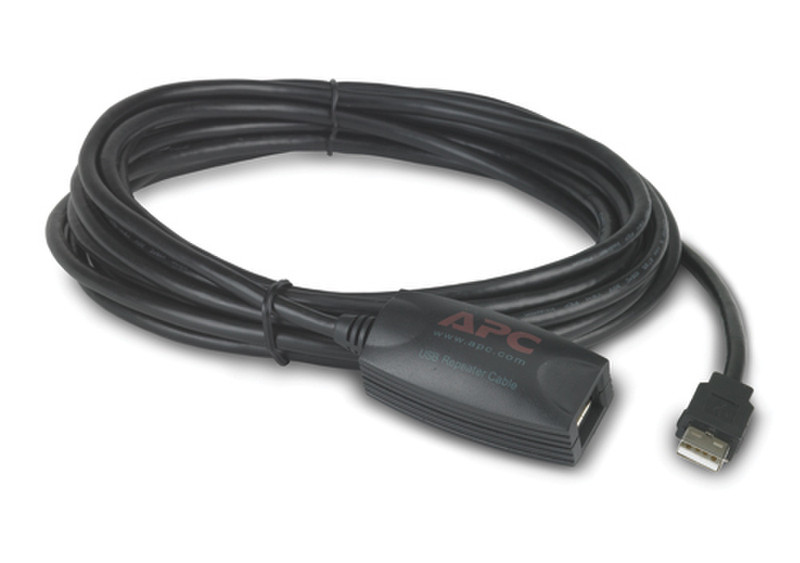APC NetBotz USB Latching Repeater Cable, Plenum, 5m 5.00m USB A USB A Schwarz USB Kabel