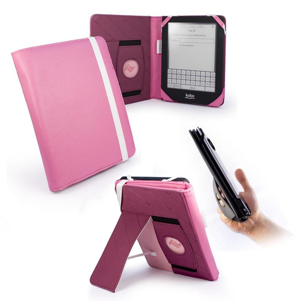 Tuff-Luv C11_33 6Zoll Flip Pink E-Book-Reader-Schutzhülle