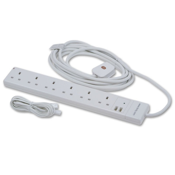 Lindy 30143 5AC outlet(s) 5m White surge protector