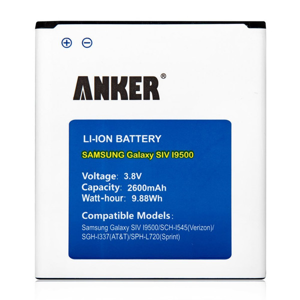 Anker AK-70SMGLXS4-S1W26NA Lithium-Ion 2600mAh 3.8V rechargeable battery