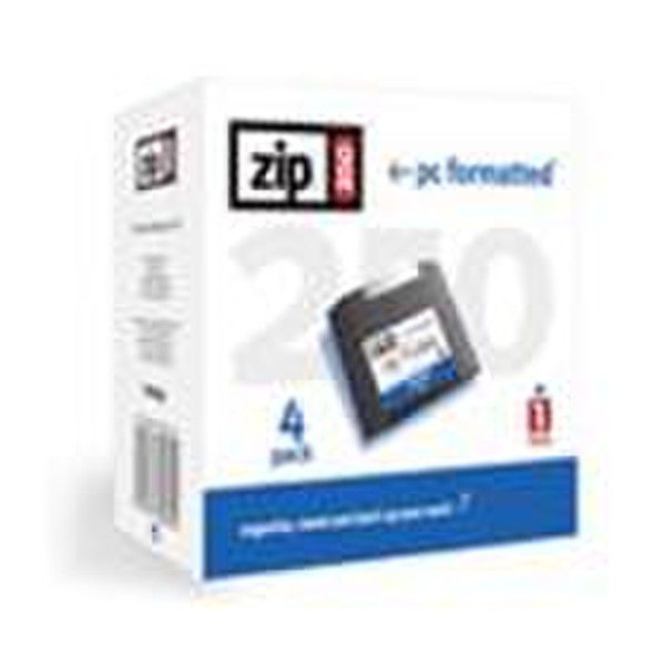 Iomega Zip Disk 250MB 3.5" PC 4pk 0.25ГБ