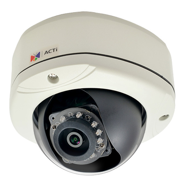 ACTi E77 IP security camera Вне помещения Dome Черный, Белый камера видеонаблюдения