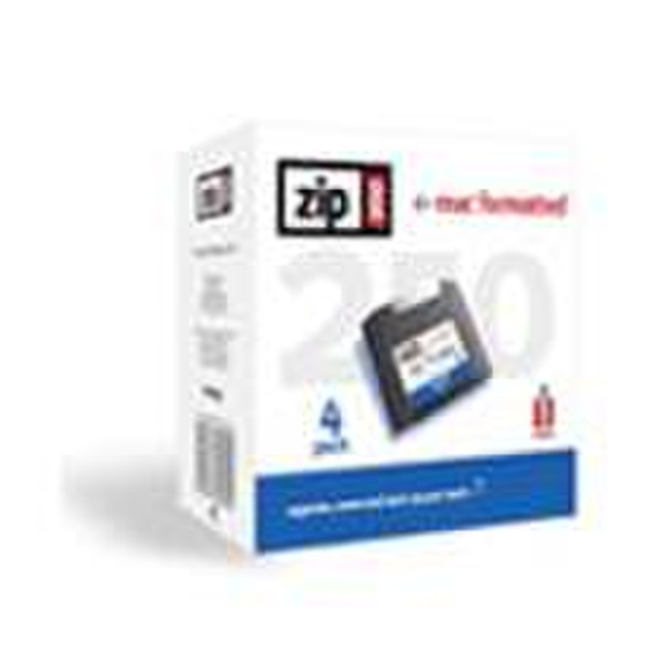 Iomega Zip Disk 250MB 3.5" Mac 4pk 0.25GB