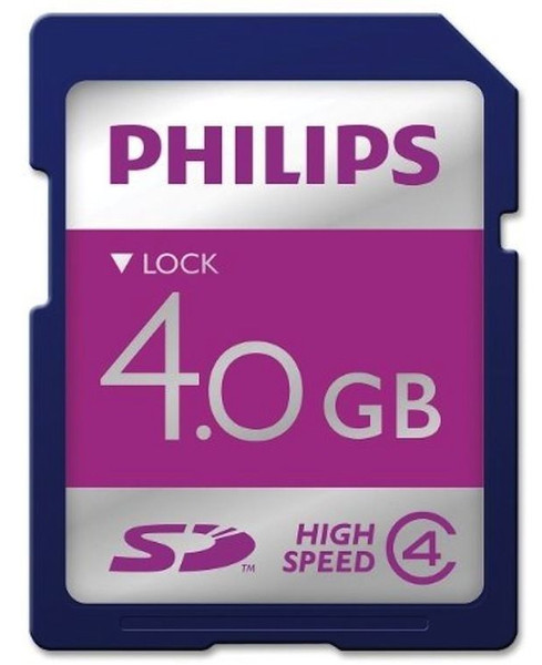 Philips SDHC 4GB 4ГБ SDHC Class 4 карта памяти