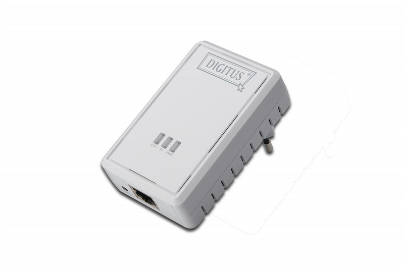 ASSMANN Electronic DN-15024 500Mbit/s Eingebauter Ethernet-Anschluss Weiß 1Stück(e) PowerLine Netzwerkadapter