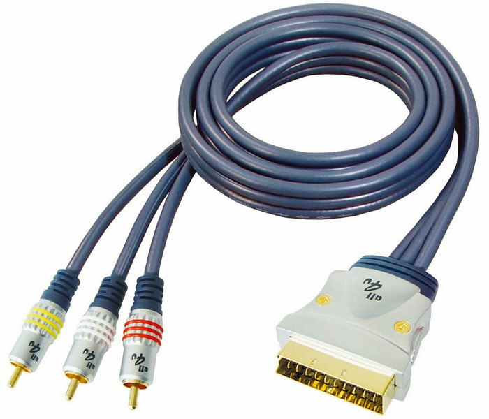 Transmedia BBVM11-3L 3x RCA Scart Blau Kabelschnittstellen-/adapter