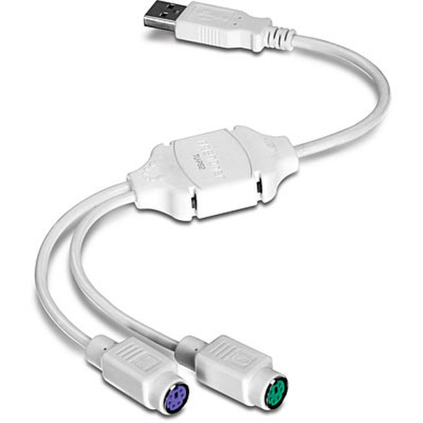 TRENDware TU-PS2 USB PS2 Белый кабельный разъем/переходник