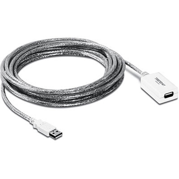 TRENDware TU2-EX5 USB 2.0 USB 2.0 Серый, Белый кабельный разъем/переходник
