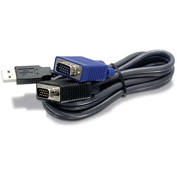 TRENDware USB - VGA 3.1m Black