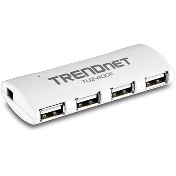 TRENDware TU2-400E USB 2.0 480Мбит/с Белый хаб-разветвитель