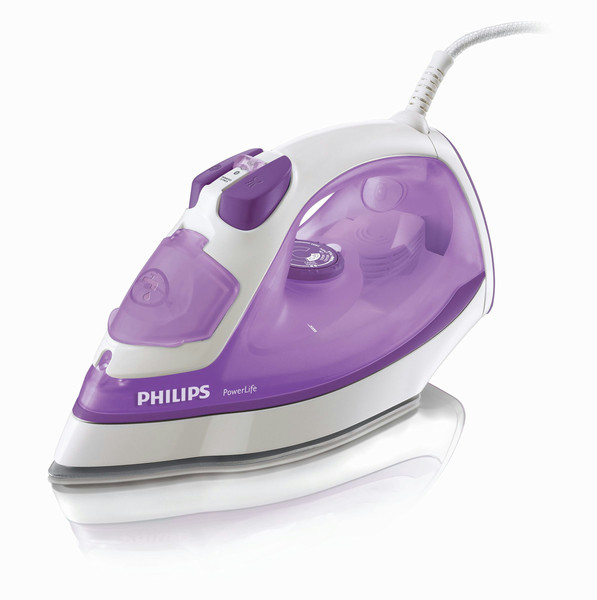 Philips PowerLife GC2960/22 Паровой утюг Подошва с покрытием SteamGlide 2200Вт Фиолетовый, Белый утюг