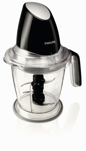 Philips Viva Collection HR1398/90 1.5л 400Вт Черный, Cеребряный электрический измельчитель пищи