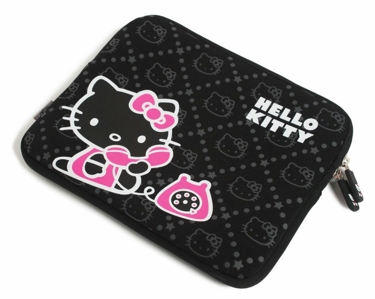 Hello Kitty HKY001BLK100 10Zoll Sleeve case Schwarz, Weiß Tablet-Schutzhülle
