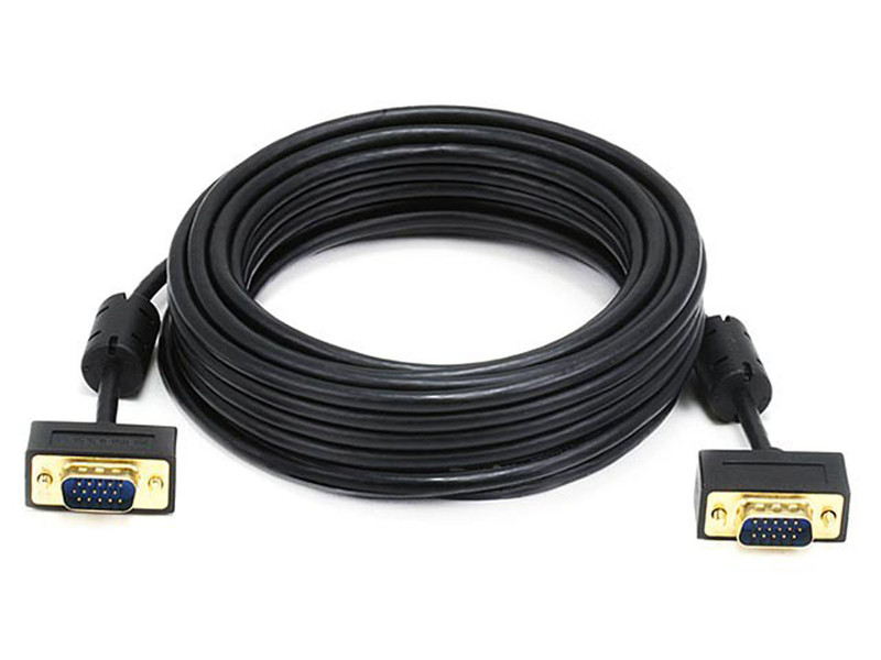 Monoprice VGA/VGA, M/M, 7.62 m 7.62м VGA (D-Sub) VGA (D-Sub) Черный VGA кабель