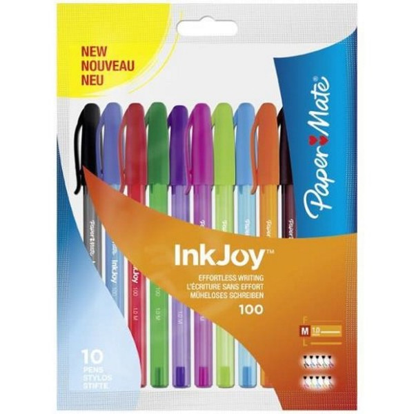 Papermate S0957191 Stick ballpoint pen Medium Black,Blue,Brown,Green,Light Blue,Light Green,Orange,Pink,Purple,Red 10pc(s) ballpoint pen