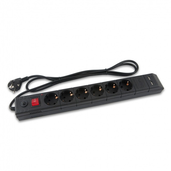 Buro BU-SP1.8_USB/B 6AC outlet(s) 220-230V 1.8m Black surge protector