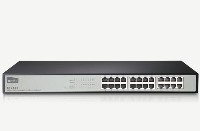 Netis System ST3124 ungemanaged Fast Ethernet (10/100) Schwarz, Grau Netzwerk-Switch