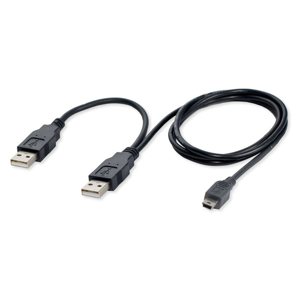 Connectland CL-CAB20042 2xUSB 2.0 Mini-USB Черный кабельный разъем/переходник