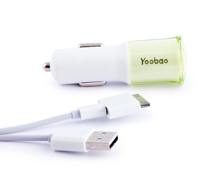Yoobao YB203CC Авто Зеленый, Нержавеющая сталь, Белый зарядное для мобильных устройств