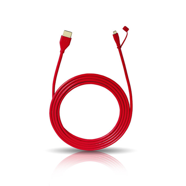 OEHLBACH 60081 2.4м Micro-USB HDMI Красный дата-кабель мобильных телефонов