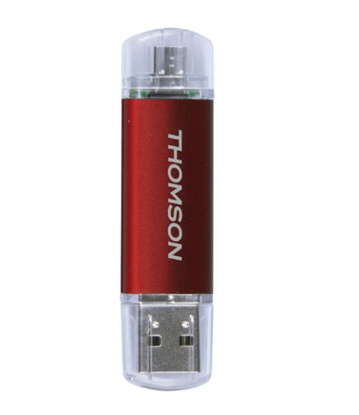 Thomson Dual 16GB 16ГБ USB 2.0/Micro-USB Серый, Красный USB флеш накопитель